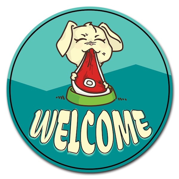 Welcome Motorcycle Circle Corrugated Plastic Sign